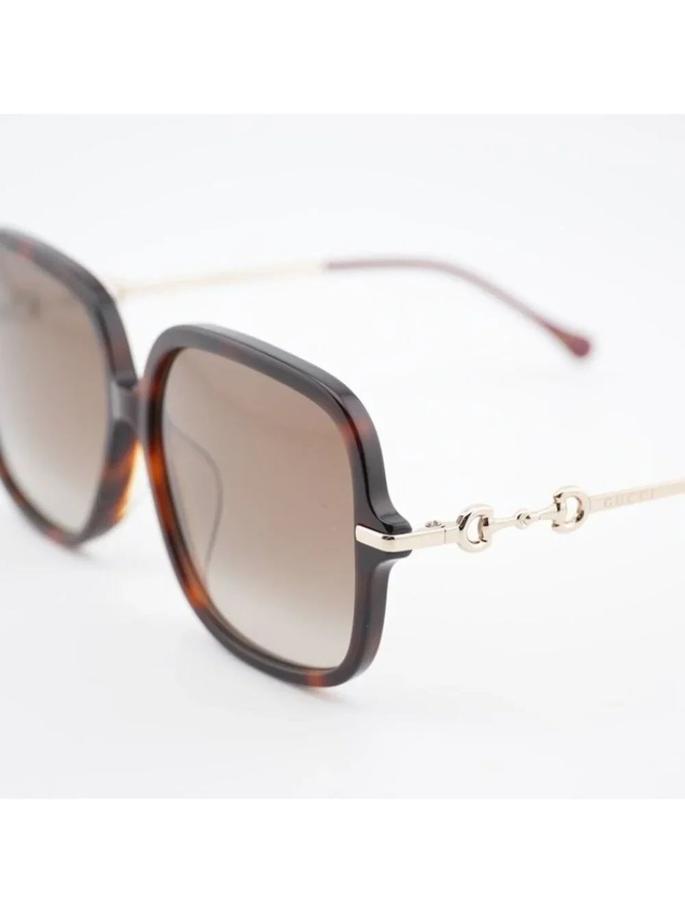 Gucci GG0884SA 002 Sunglasses Havana Square Frame, Brown Lenses